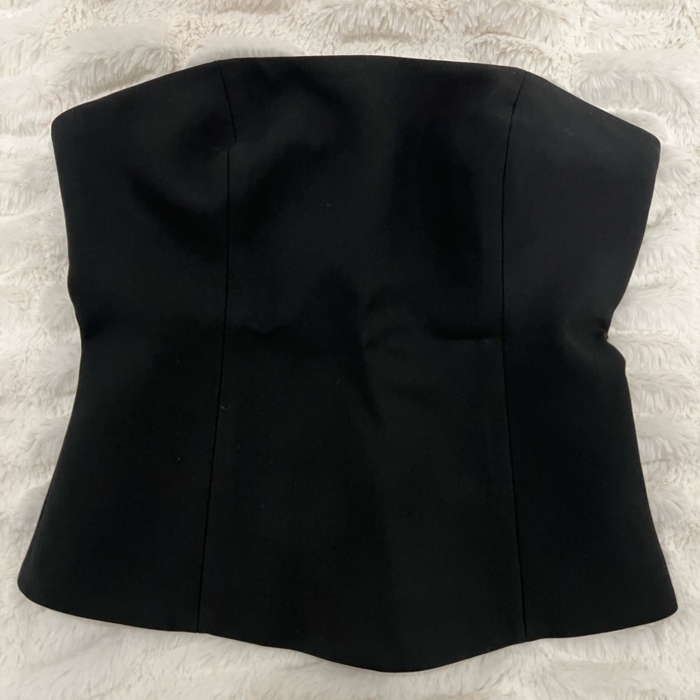 Black strapless top
